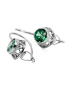 Emerald Sterling silver 925 Earrings Vintage Jewlery vec117s